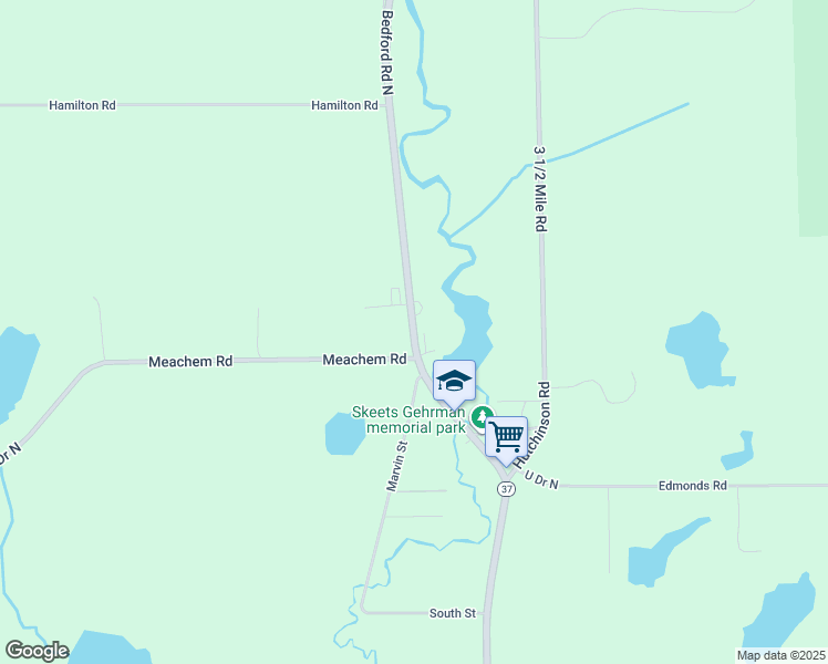 map of restaurants, bars, coffee shops, grocery stores, and more near 22405 Bedford Road North in Battle Creek