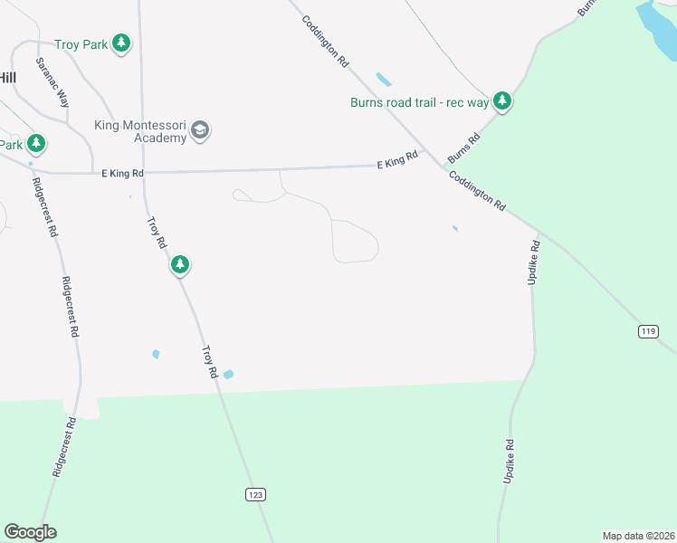 map of restaurants, bars, coffee shops, grocery stores, and more near 116 Southwoods Dr in Ithaca