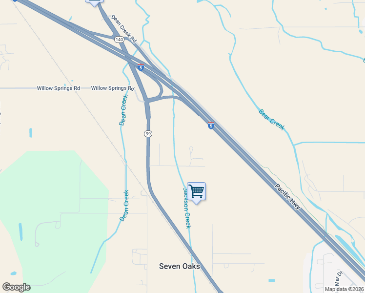 map of restaurants, bars, coffee shops, grocery stores, and more near 5726 Drake Avenue in Central Point