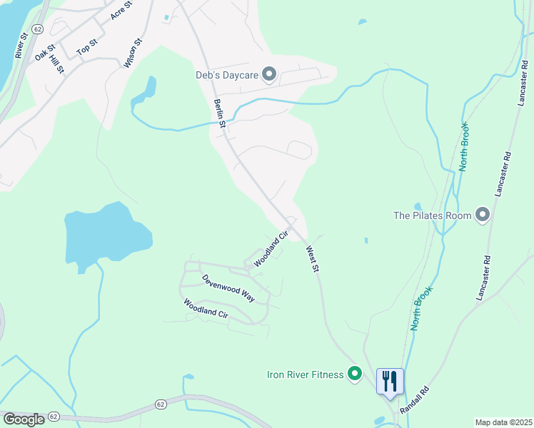 map of restaurants, bars, coffee shops, grocery stores, and more near 417 Berlin Street in Clinton