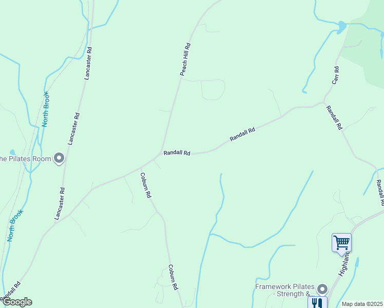 map of restaurants, bars, coffee shops, grocery stores, and more near Randall Road in Berlin