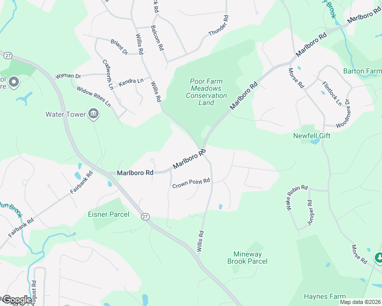 map of restaurants, bars, coffee shops, grocery stores, and more near 87 Marlboro Road in Sudbury