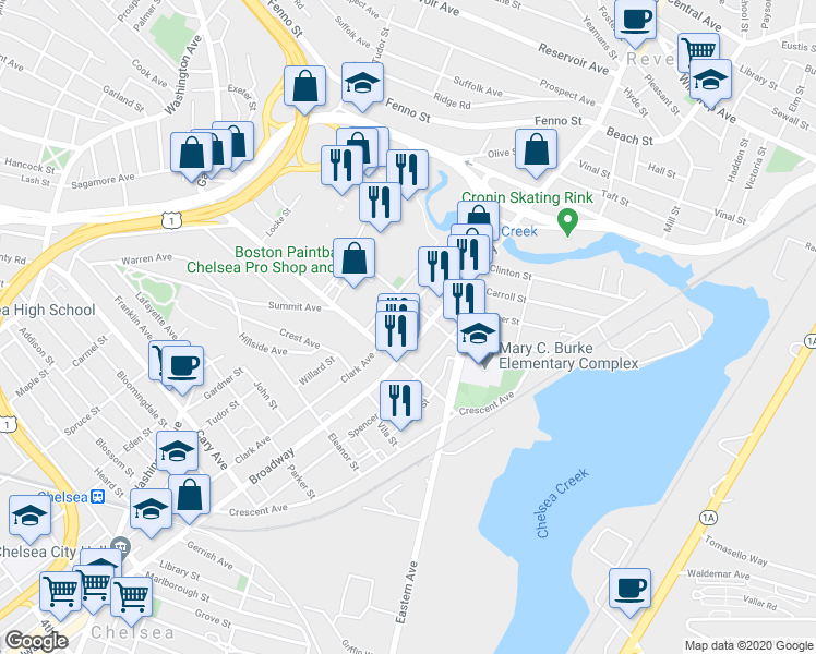 map of restaurants, bars, coffee shops, grocery stores, and more near 924 Broadway in Chelsea