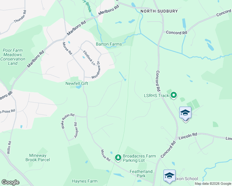 map of restaurants, bars, coffee shops, grocery stores, and more near 28 Hunt Road in Sudbury