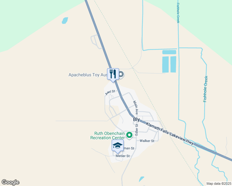 map of restaurants, bars, coffee shops, grocery stores, and more near 6110 Gany Hoe in Bly