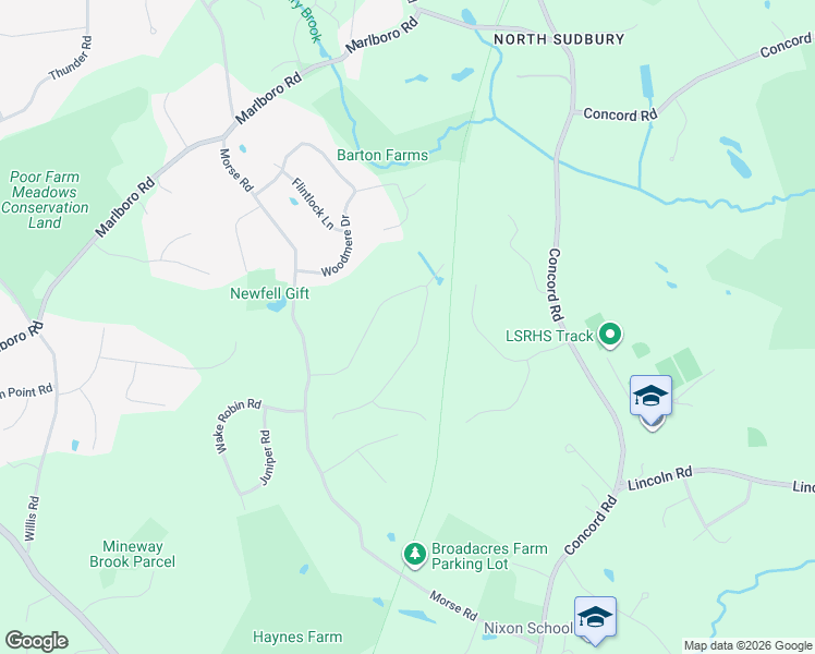 map of restaurants, bars, coffee shops, grocery stores, and more near 20 Hunt Road in Sudbury
