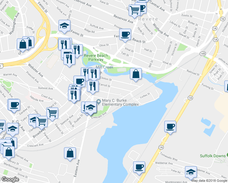 map of restaurants, bars, coffee shops, grocery stores, and more near 31 Hooper Street in Chelsea