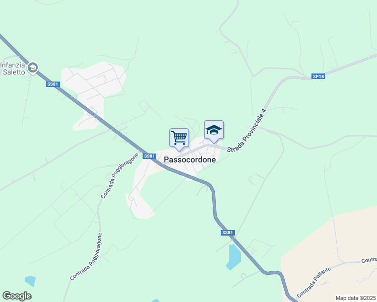map of restaurants, bars, coffee shops, grocery stores, and more near 54 Passo Cordone in Passo Cordone