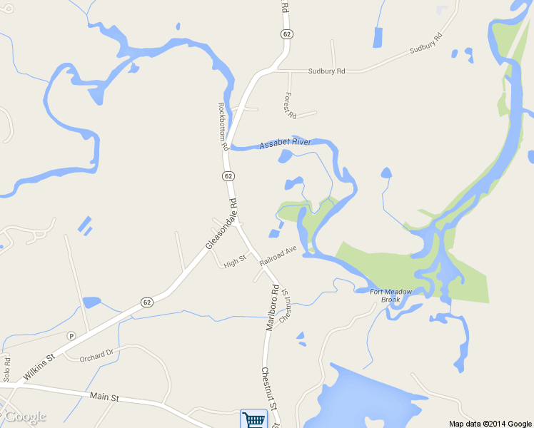 map of restaurants, bars, coffee shops, grocery stores, and more near 2 Marlboro Rd in Stow