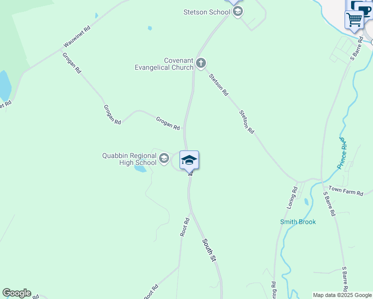 map of restaurants, bars, coffee shops, grocery stores, and more near 800 South Street in Barre