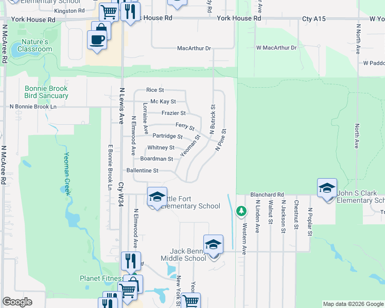 map of restaurants, bars, coffee shops, grocery stores, and more near 2721 Yeoman Street in Waukegan