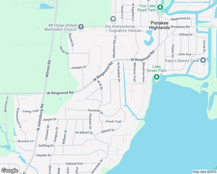 map of restaurants, bars, coffee shops, grocery stores, and more near 5109 North Westwood Drive in McHenry