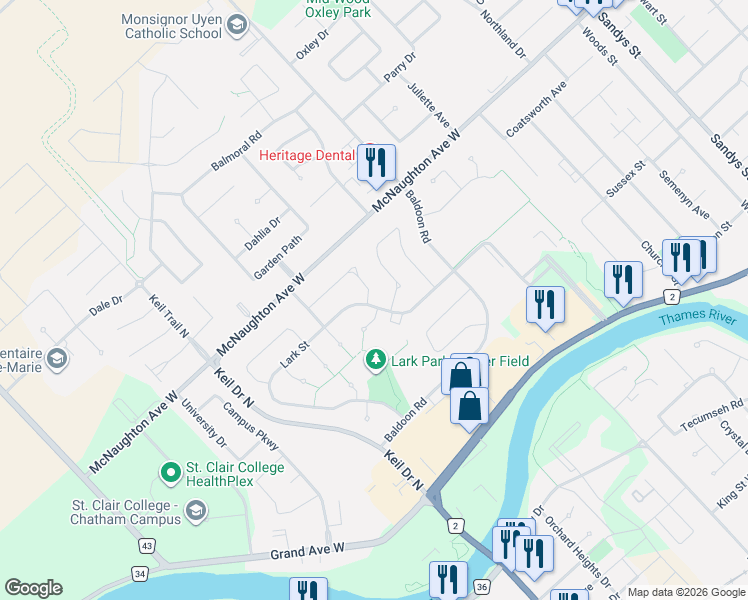 map of restaurants, bars, coffee shops, grocery stores, and more near 69 Pheasant Drive in Chatham