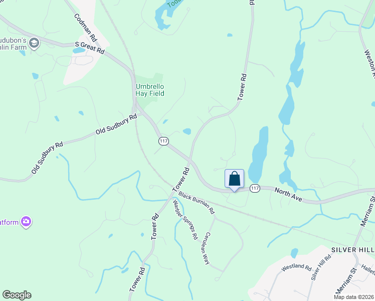 map of restaurants, bars, coffee shops, grocery stores, and more near 173 Tower Road in Lincoln