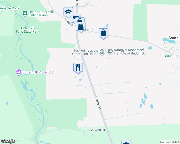 map of restaurants, bars, coffee shops, grocery stores, and more near 1151 Danby Rd in Ithaca