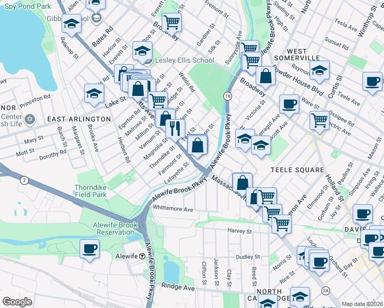 map of restaurants, bars, coffee shops, grocery stores, and more near in 
