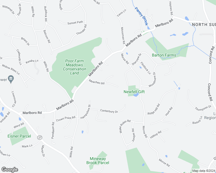 map of restaurants, bars, coffee shops, grocery stores, and more near 34 Meachen Road in Sudbury