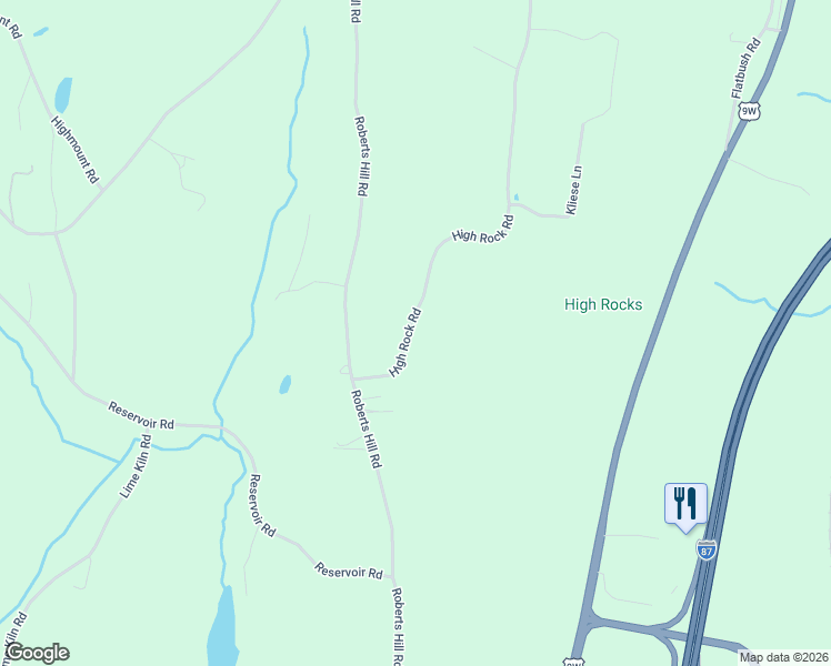 map of restaurants, bars, coffee shops, grocery stores, and more near 58 High Rock Rd in Greene
