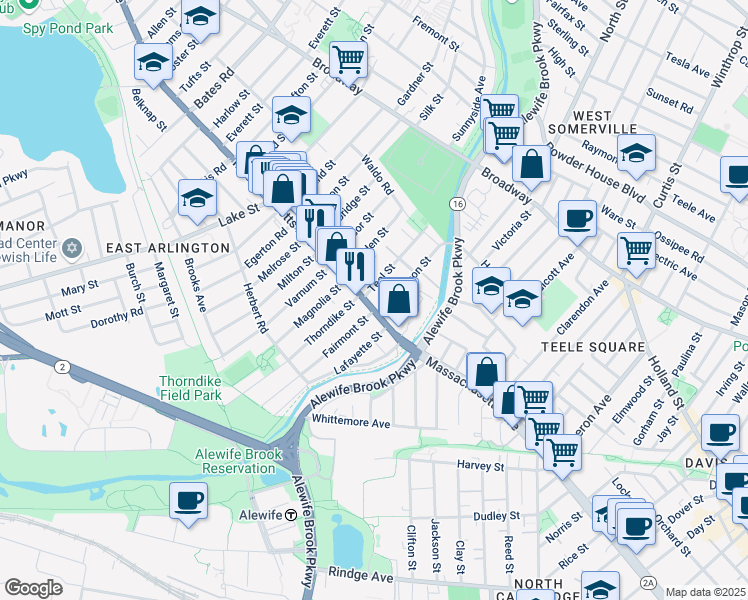 map of restaurants, bars, coffee shops, grocery stores, and more near in 