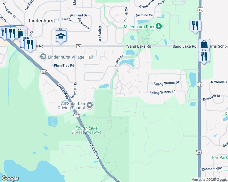 map of restaurants, bars, coffee shops, grocery stores, and more near 437 Ashwood Court in Lindenhurst