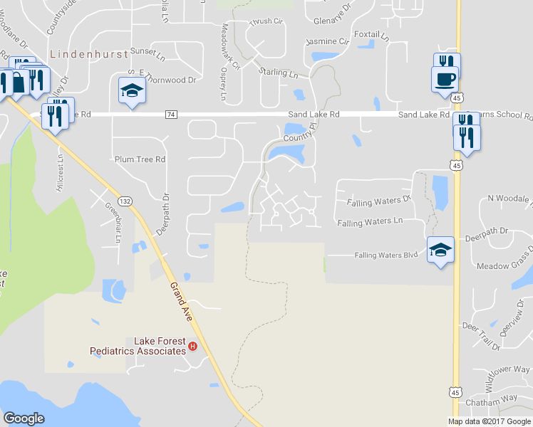 map of restaurants, bars, coffee shops, grocery stores, and more near 437 Ashwood Court in Lindenhurst