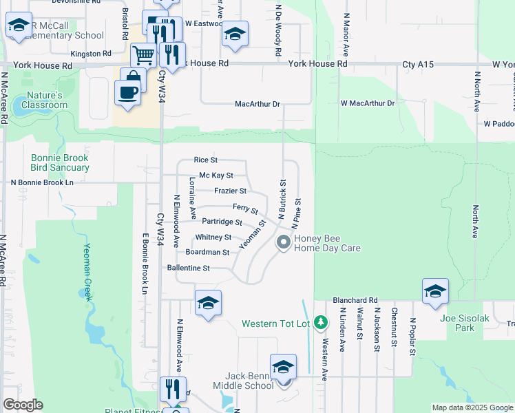 map of restaurants, bars, coffee shops, grocery stores, and more near 1604 Ferry Street in Waukegan