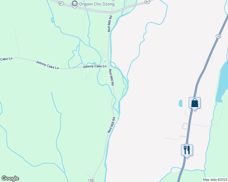 map of restaurants, bars, coffee shops, grocery stores, and more near Red Mill Road in Greenville