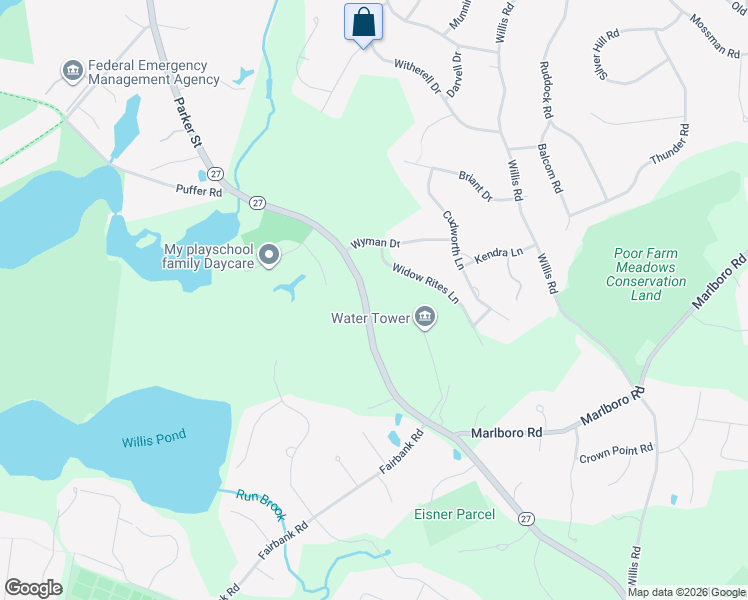 map of restaurants, bars, coffee shops, grocery stores, and more near 354 Maynard Road in Sudbury