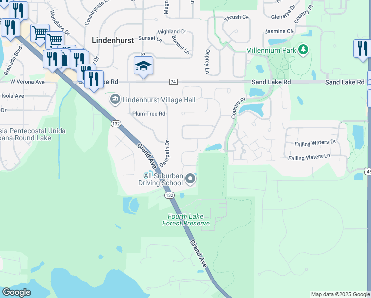 map of restaurants, bars, coffee shops, grocery stores, and more near 510 Sand Piper Drive in Lindenhurst