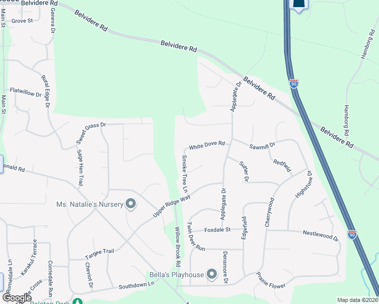 map of restaurants, bars, coffee shops, grocery stores, and more near 6287 White Dove Road in Roscoe