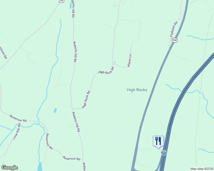 map of restaurants, bars, coffee shops, grocery stores, and more near 176 High Rock Road in Greene County