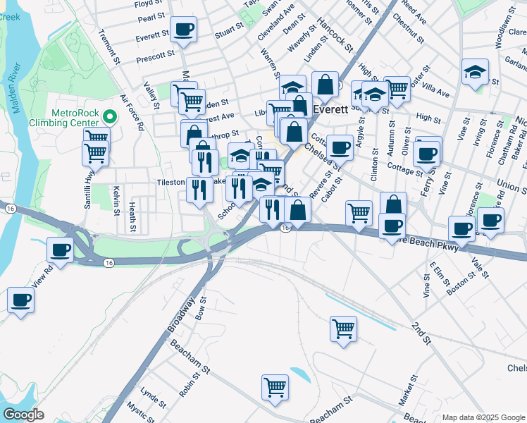 map of restaurants, bars, coffee shops, grocery stores, and more near 337 Broadway in Chelsea