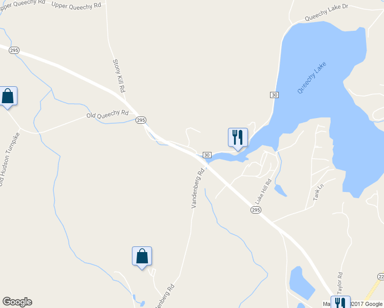 map of restaurants, bars, coffee shops, grocery stores, and more near 2401 Highway 295 in Canaan