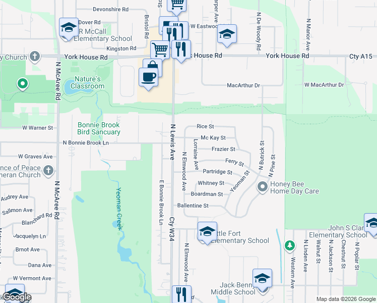 map of restaurants, bars, coffee shops, grocery stores, and more near 2812 Lorraine Avenue in Waukegan