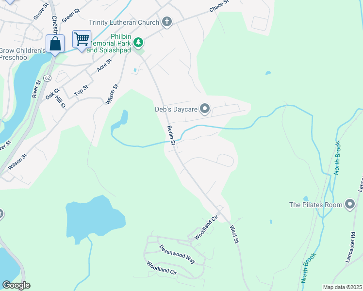 map of restaurants, bars, coffee shops, grocery stores, and more near 290 Berlin Street in Clinton