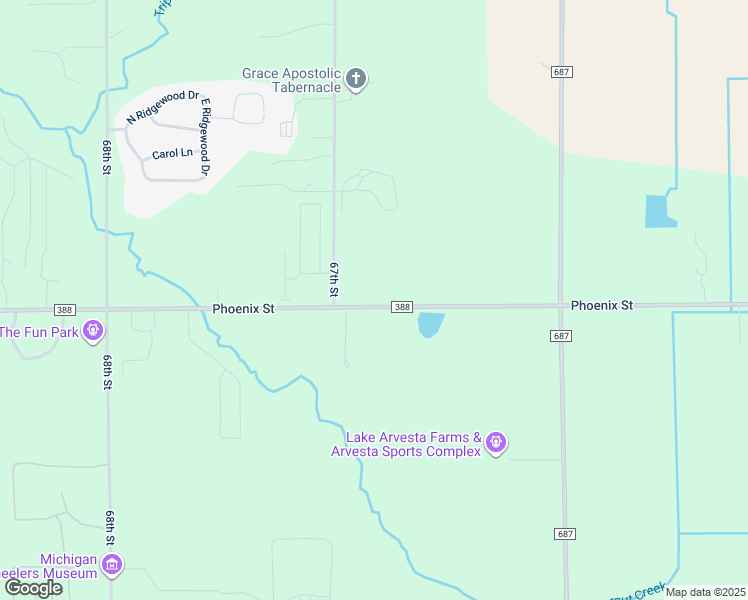 map of restaurants, bars, coffee shops, grocery stores, and more near 66831 County Road 388 in South Haven