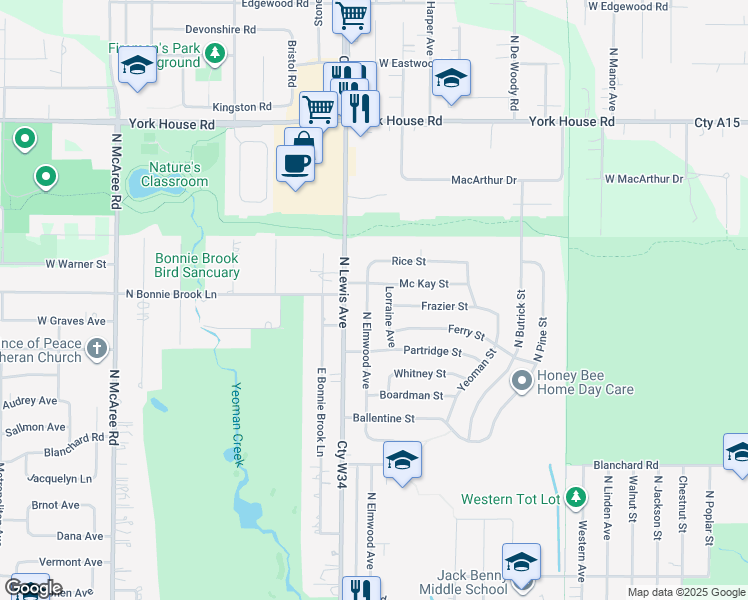 map of restaurants, bars, coffee shops, grocery stores, and more near 1708 Mc Kay Street in Waukegan