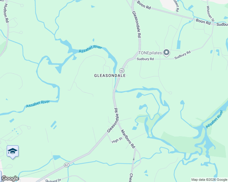 map of restaurants, bars, coffee shops, grocery stores, and more near 468-490 Highway 62 in Stow