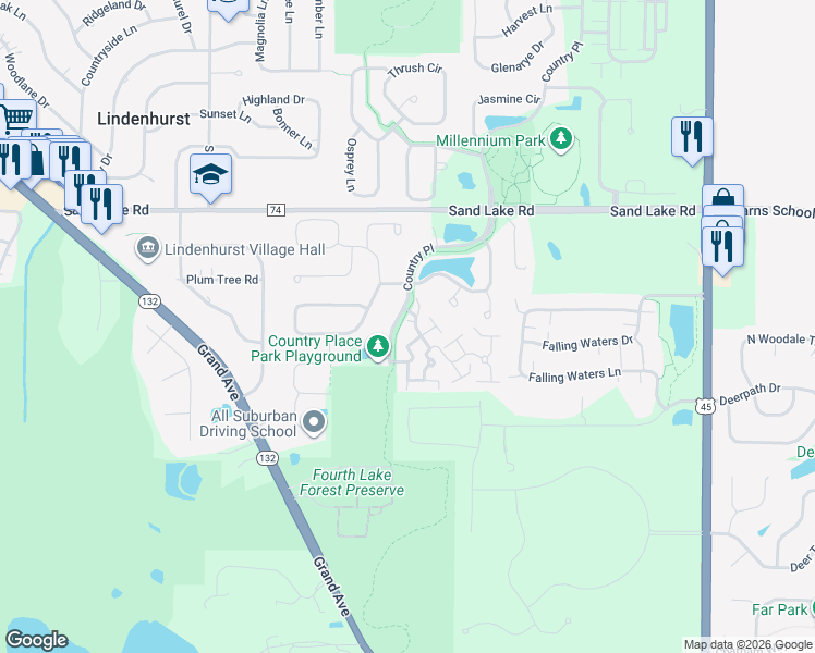 map of restaurants, bars, coffee shops, grocery stores, and more near 211 Dogwood Court in Lindenhurst