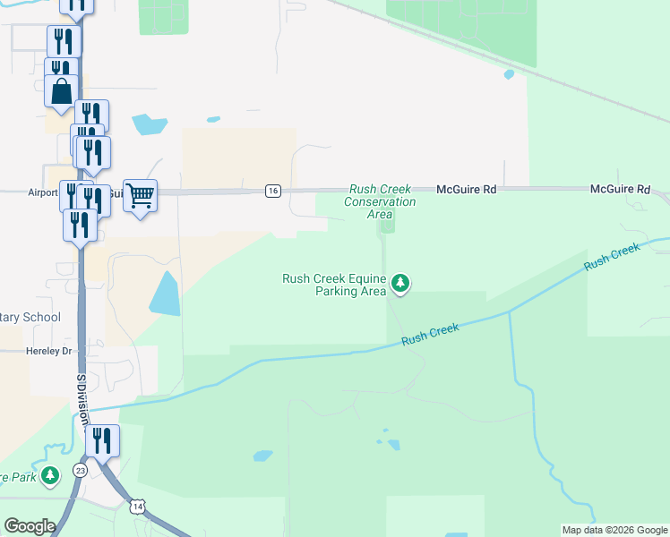 map of restaurants, bars, coffee shops, grocery stores, and more near 20617 McGuire Road in Harvard