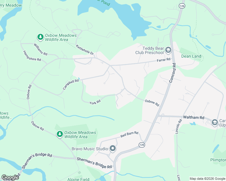 map of restaurants, bars, coffee shops, grocery stores, and more near 14 Catherine's Farm Road in Wayland