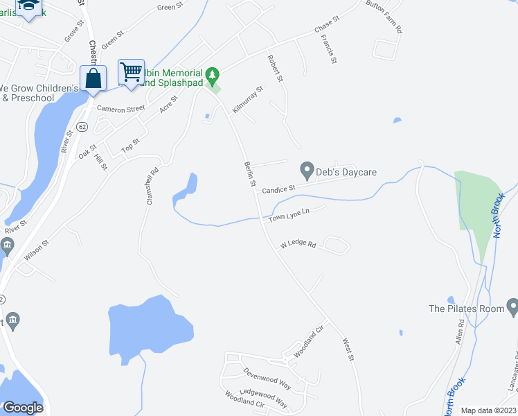 map of restaurants, bars, coffee shops, grocery stores, and more near 200 Berlin Street in Clinton