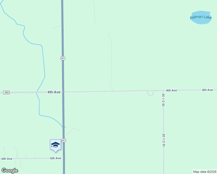 map of restaurants, bars, coffee shops, grocery stores, and more near 31322 County Road 390 in Gobles