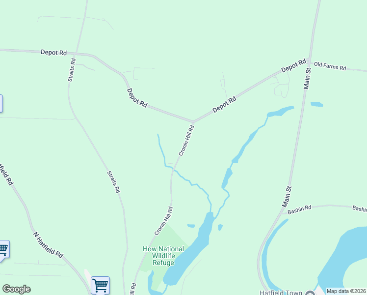 map of restaurants, bars, coffee shops, grocery stores, and more near 9 Cronin Hill Rd in Hatfield