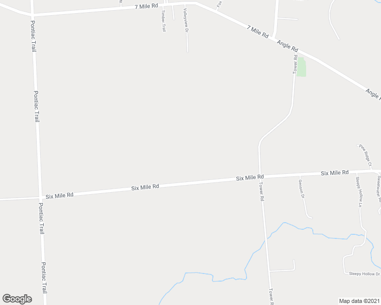 map of restaurants, bars, coffee shops, grocery stores, and more near 6681 Six Mile Road in Northville