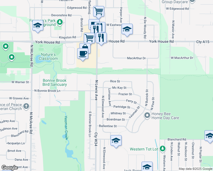 map of restaurants, bars, coffee shops, grocery stores, and more near 1708 Mc Kay Street in Waukegan