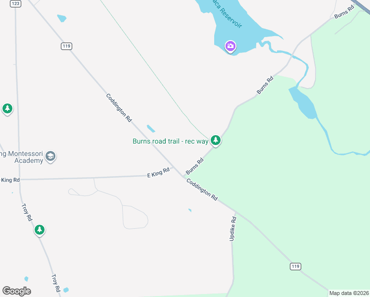 map of restaurants, bars, coffee shops, grocery stores, and more near 699 Coddington Road in Ithaca