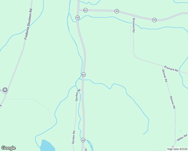 map of restaurants, bars, coffee shops, grocery stores, and more near 9296 New York 60 in Fredonia