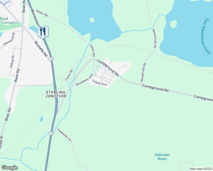 map of restaurants, bars, coffee shops, grocery stores, and more near 50 Trinity Avenue in Sterling