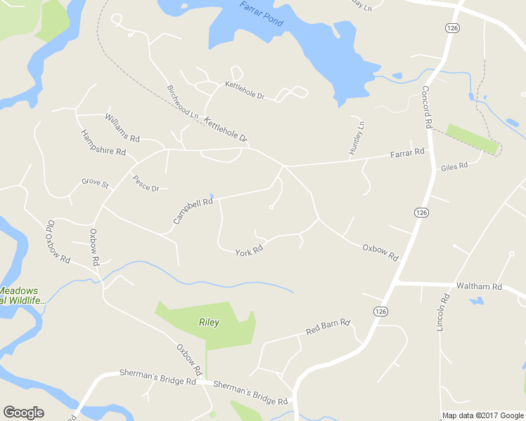 map of restaurants, bars, coffee shops, grocery stores, and more near 57 Campbell Road in Wayland